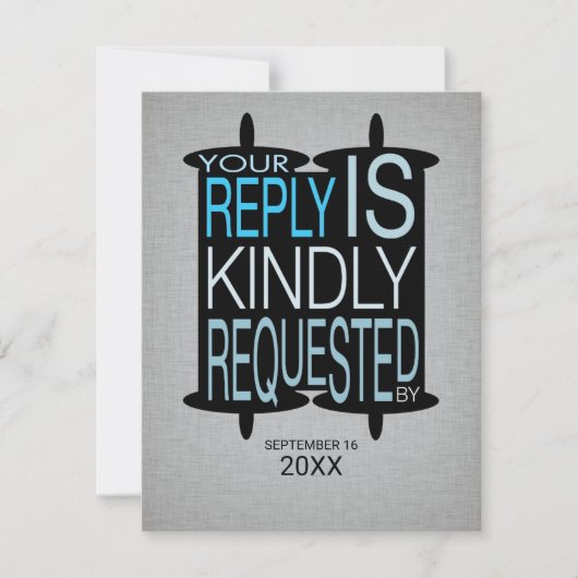 Moderne Torah Bar Mitzvah Reply UAWG Gray Blue Einladung (Vorderseite)