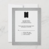 Moderne Torah Bar Mitzvah Reply UAWG Gray Blue Einladung (Rückseite)