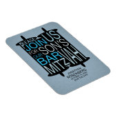 Moderne Torah Blue Bar Mitzvah Save the Date Magnet (Rechte Seite)