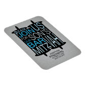Moderne Torah Gray Bar Mitzvah Save the Date Magnet (Rechte Seite)
