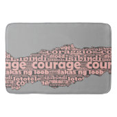 Moderne Torn Gray & Pink Courtypografie Badematte (Vorderseite)