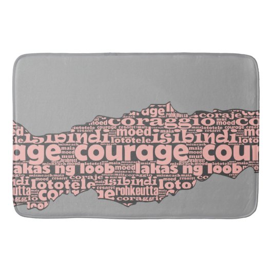 Moderne Torn Gray & Pink Courtypografie Badematte (Vorderseite)
