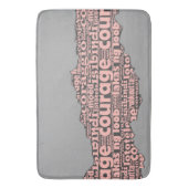 Moderne Torn Gray & Pink Courtypografie Badematte (Vorderseite Vertikal)