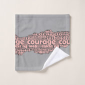 Moderne Torn Gray & Pink Courtypografie Badhandtuch Set (Waschlappen)
