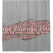 Moderne Torn Gray & Pink Courtypografie Duschvorhang (Vorderseite)