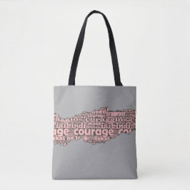 Moderne Torn Gray & Pink Courtypografie Tasche