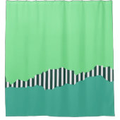 Moderne Torn Streifen grün gelegt Duschvorhang (Vorderseite)