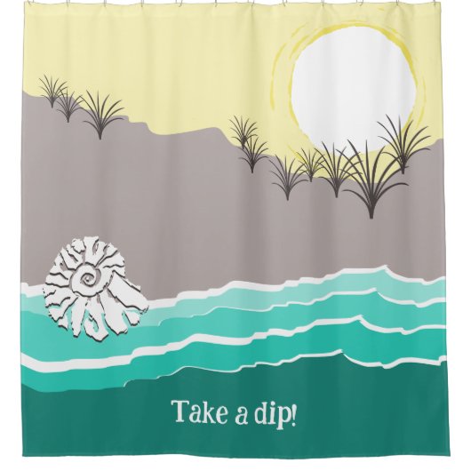 Moderne Torn Sunset Beach Muschel - Tauchen Sie ei Duschvorhang (Vorderseite)