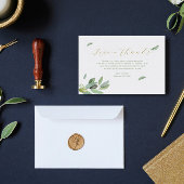 Moderne toskanische Olive-Blätter Zweigstelle Dank Dankeskarte