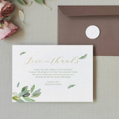 Moderne toskanische Olive-Blätter Zweigstelle Dank Dankeskarte