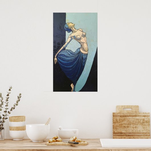 Moderne Tradition: Eleganz in jedem Schlaganfall Poster (Küche)