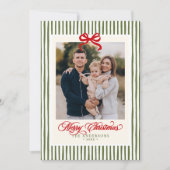 Moderne Tradition frohe Weihnachtsnamen & Foto Feiertagskarte (Vorderseite)