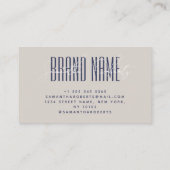 Moderne tragen den Markennamen elegante Marineblau Visitenkarte (Rückseite)