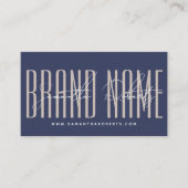 Moderne tragen den Markennamen elegante Marineblau Visitenkarte (Vorderseite)