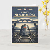 Moderne Train Streamline Memorial Day  Karte (Gelbe Blume)