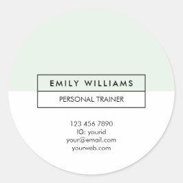 Moderne Trainer sauberes Layout Pastell grüne Werb Runder Aufkleber