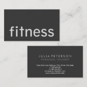 Moderne Trainer-Visitenkarte für Schlichte Graue F Visitenkarte (Vorne/Hinten)
