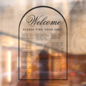 Moderne, transparente Alphabetische Sitzkarte Fensteraufkleber (Blatt 2)