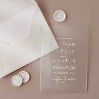 Moderne, transparente Hochzeitseinladung