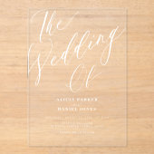 Moderne, transparente Kalligraphie Acryleinladungen (Vorderseite)