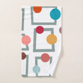 Moderne Trapezoiden und Kreise des Mitteljahrhunde Badhandtuch Set (Handtuch)