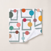 Moderne Trapezoiden und Kreise des Mitteljahrhunde Badhandtuch Set (Waschlappen)