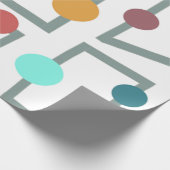 Moderne Trapezoiden und Kreise des mittleren Jahrh Geschenkpapier (Ecke)