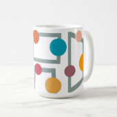 Moderne Trapezoiden und Kreise des mittleren Jahrh Kaffeetasse (VorderseiteRechts)