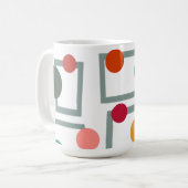 Moderne Trapezoiden und Kreise des mittleren Jahrh Kaffeetasse (Vorderseite Links)