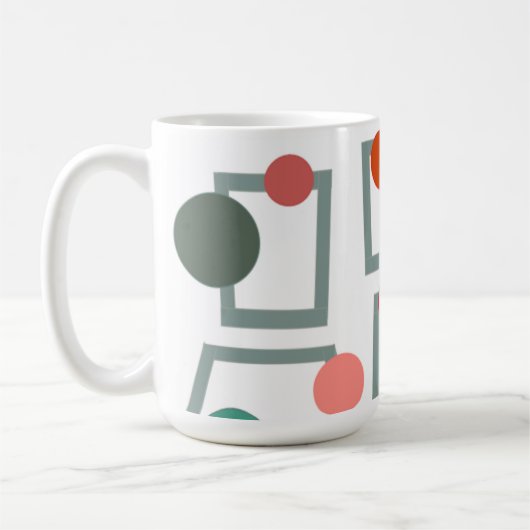 Moderne Trapezoiden und Kreise des mittleren Jahrh Kaffeetasse (Links)
