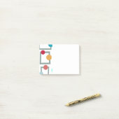 Moderne Trapezoiden und Kreise des mittleren Jahrh Post-it Klebezettel (Auf Schreibtisch)