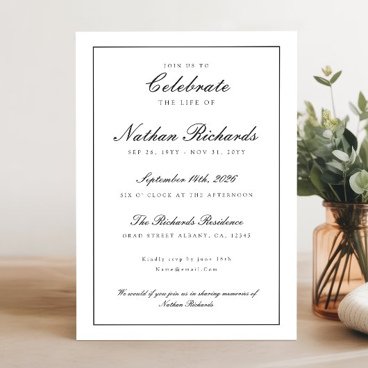 Moderne Trauerfeier Funeralprogramm Karte
