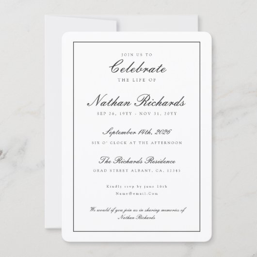 Moderne Trauerfeier Funeralprogramm Karte (Vorderseite)
