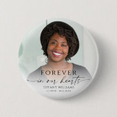 Moderne Trauerfoto-Gedenkbutton Forever Hearts Button (Vorderseite)