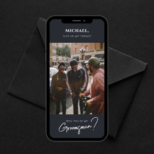 Moderne Trauzeuge Card mit Foto Einladung