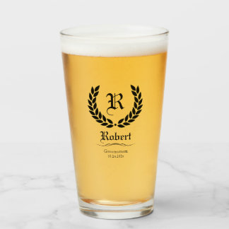 Moderne Trauzeuge geben Personalisiertes Monogramm Glas