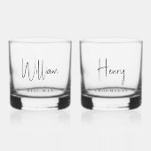 Moderne Trauzeuge Trauzeuge Wedding Whiskyglas (Vorderseite)