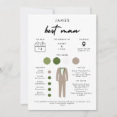 Moderne Trauzeuge Wedding Party Info Card Einladung (Vorderseite)
