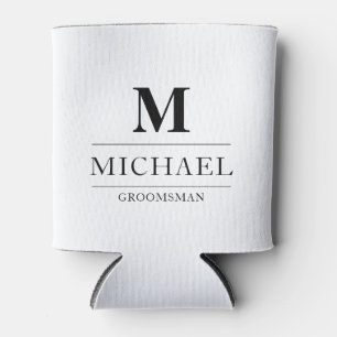 Moderne Trauzeugen geben Monogram-Trauzeuge Dosenkühler
