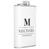 Moderne Trauzeugen geben Monogram-Trauzeuge Flachmann (Rechts)