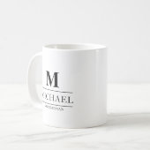 Moderne Trauzeugen geben Monogram-Trauzeuge Kaffeetasse (Vorderseite Links)