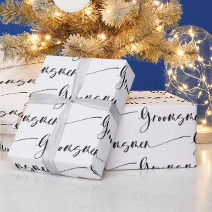 Moderne Trauzeugen Geschenkpapier in Schwarz und W