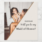 Moderne Trauzeugin Vorschlag Werden Sie mein Weinetikett (Einzelnes Label)