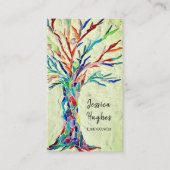 Moderne Tree Life Coach Green Business Card Visitenkarte (Vorderseite)