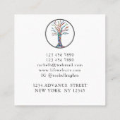 Moderne Tree Life Coach Square Business Card Quadratische Visitenkarte (Rückseite)