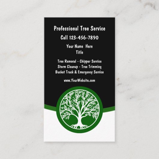 Moderne Tree Trimmer Landschaften auf Visitenkarte (Vorderseite)