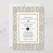 Moderne Trellis Lattice Muster Gold Typografie Einladung (Vorderseite)