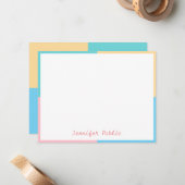 Moderne Trend-Farben Handgeschriebene Skriptvorlag Mitteilungskarte (Vorderseite/Rückseite Beispiel)