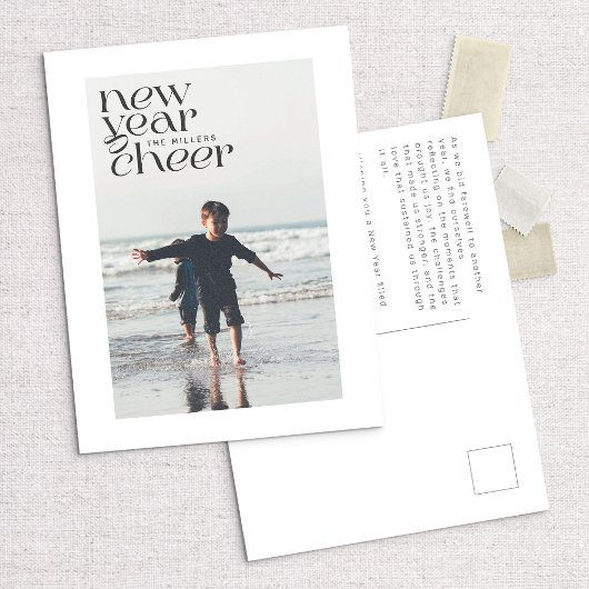 Moderne Trend Neujahr Foto Postkarte