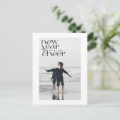 Moderne Trend Neujahr Foto Postkarte (Stehend Vorderseite)